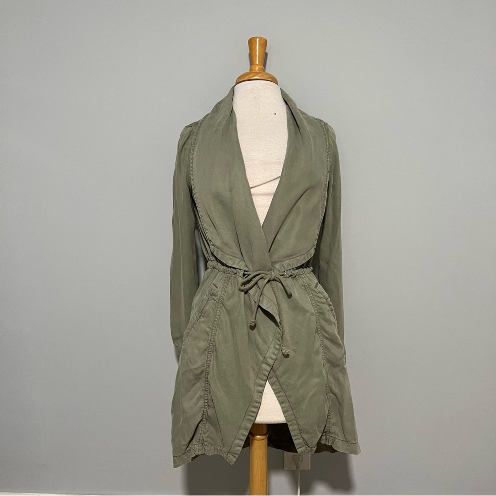 Max Jeans Army Green Draped Cargo Utility Jacket Coat Size S Fall